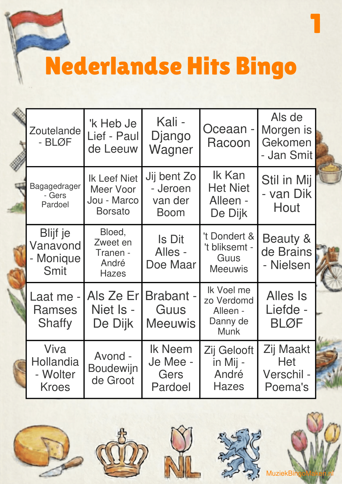 Nederlandse Hits Bingo